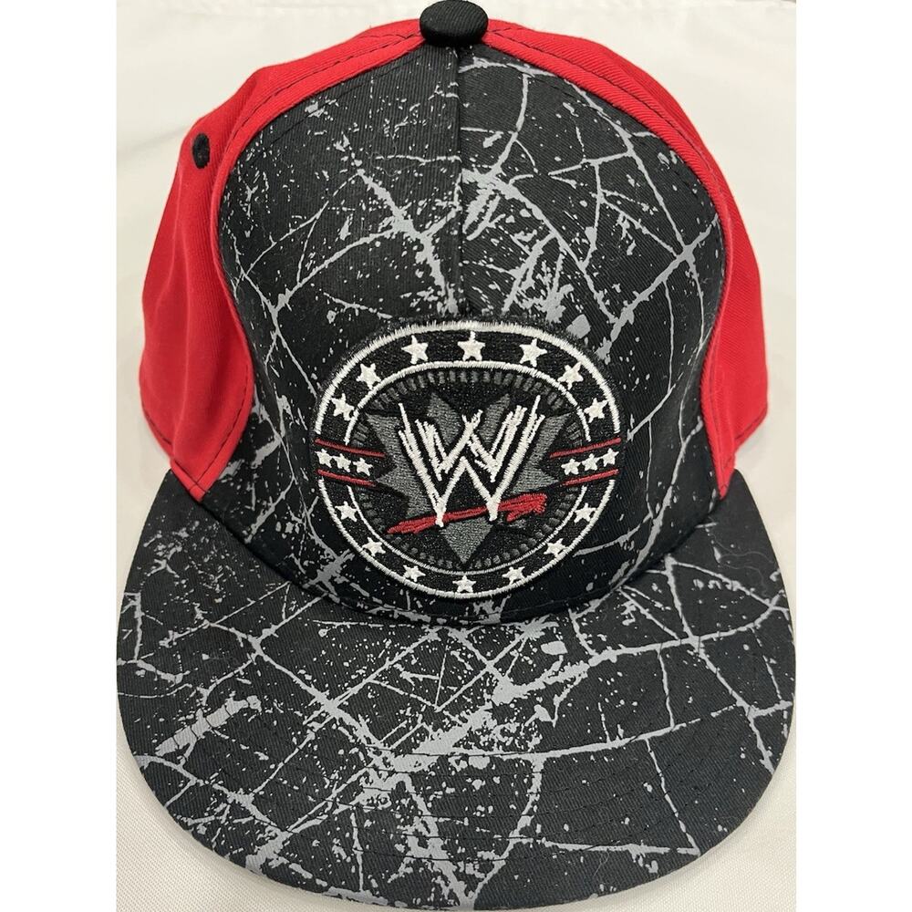 WWE Officially Licensed Black Red Snapback Cap One Size Unisex Adult Wrestling